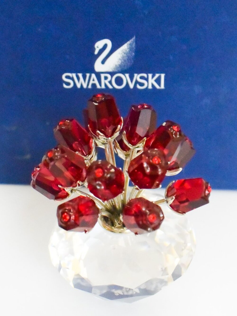 Swarovski | Other | Swarovski Crystal Vase Of Red Roses Bouquet